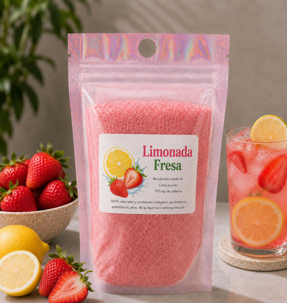 Limonada fresa (porción individual)