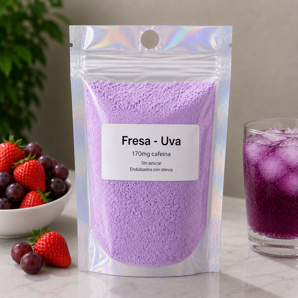 Fresa-uva (porción individual)