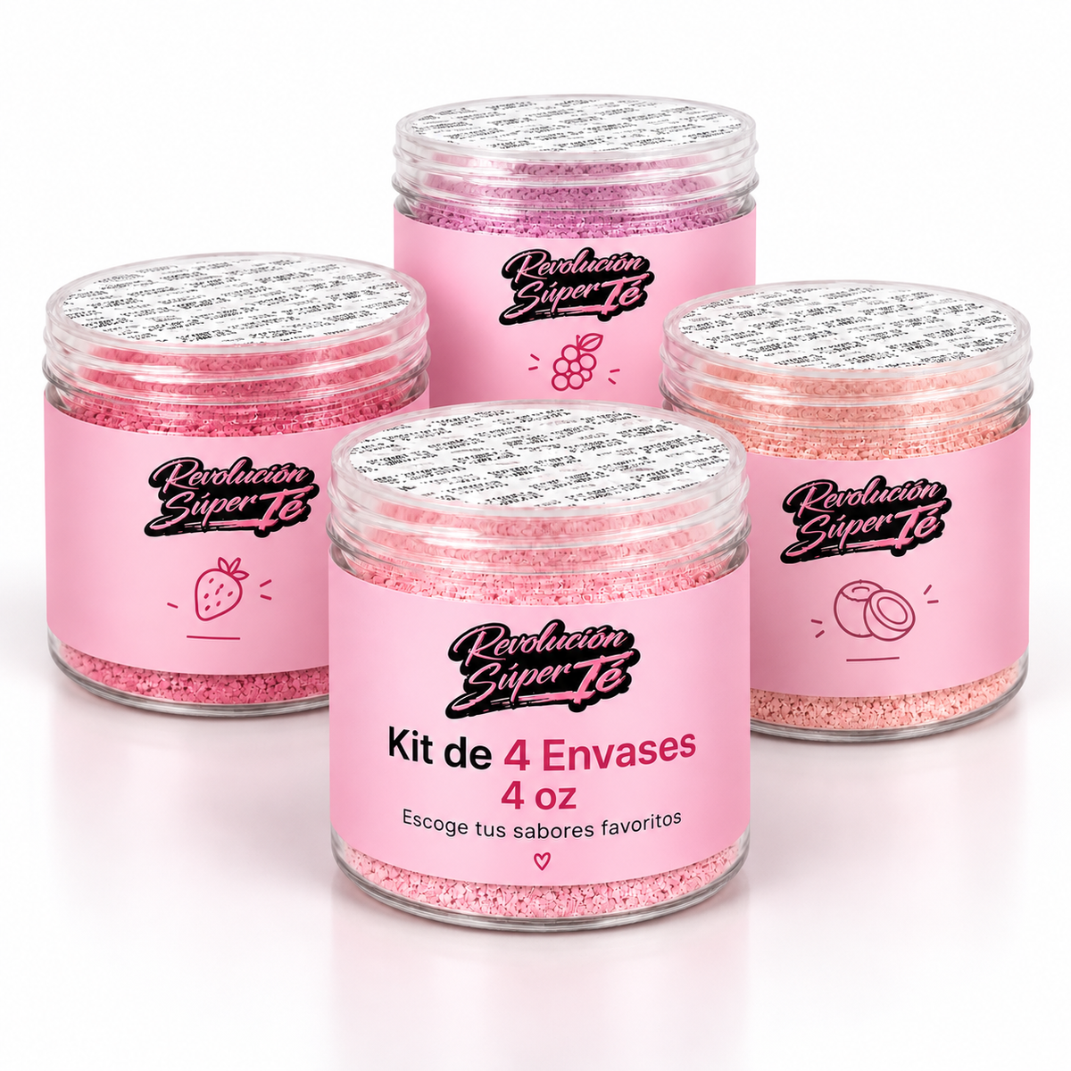 KIT DE 4 ENVASES DE 4 OZ – ESCOGE TUS SABORES